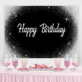 Funkeln Silber Punkte Und Schwarz Glücklich Geburtstag Hintergrund